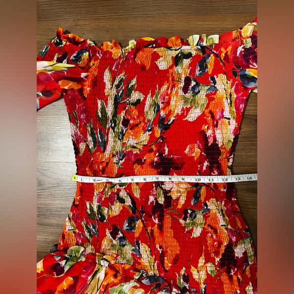 Marciano Off shoulder Bright Floral Dress - Picture 7 of 7